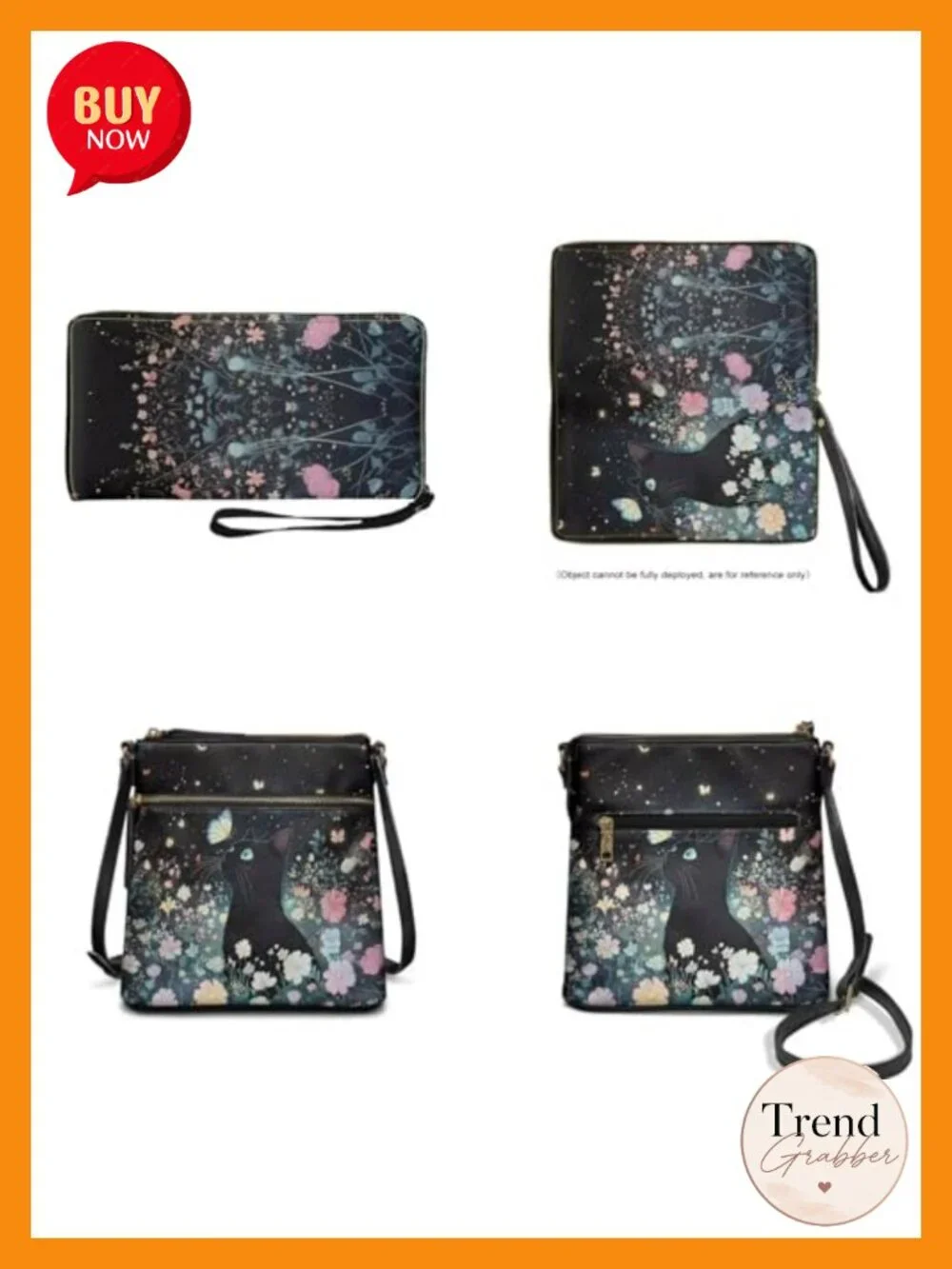 2pc Crossbody Bag Set with Wallet Adjustable Strap Lightweight Leather Travel